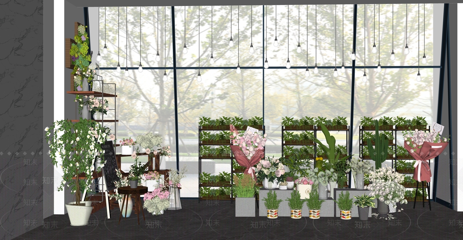 现代花店SU模型下载【ID:1140948444】