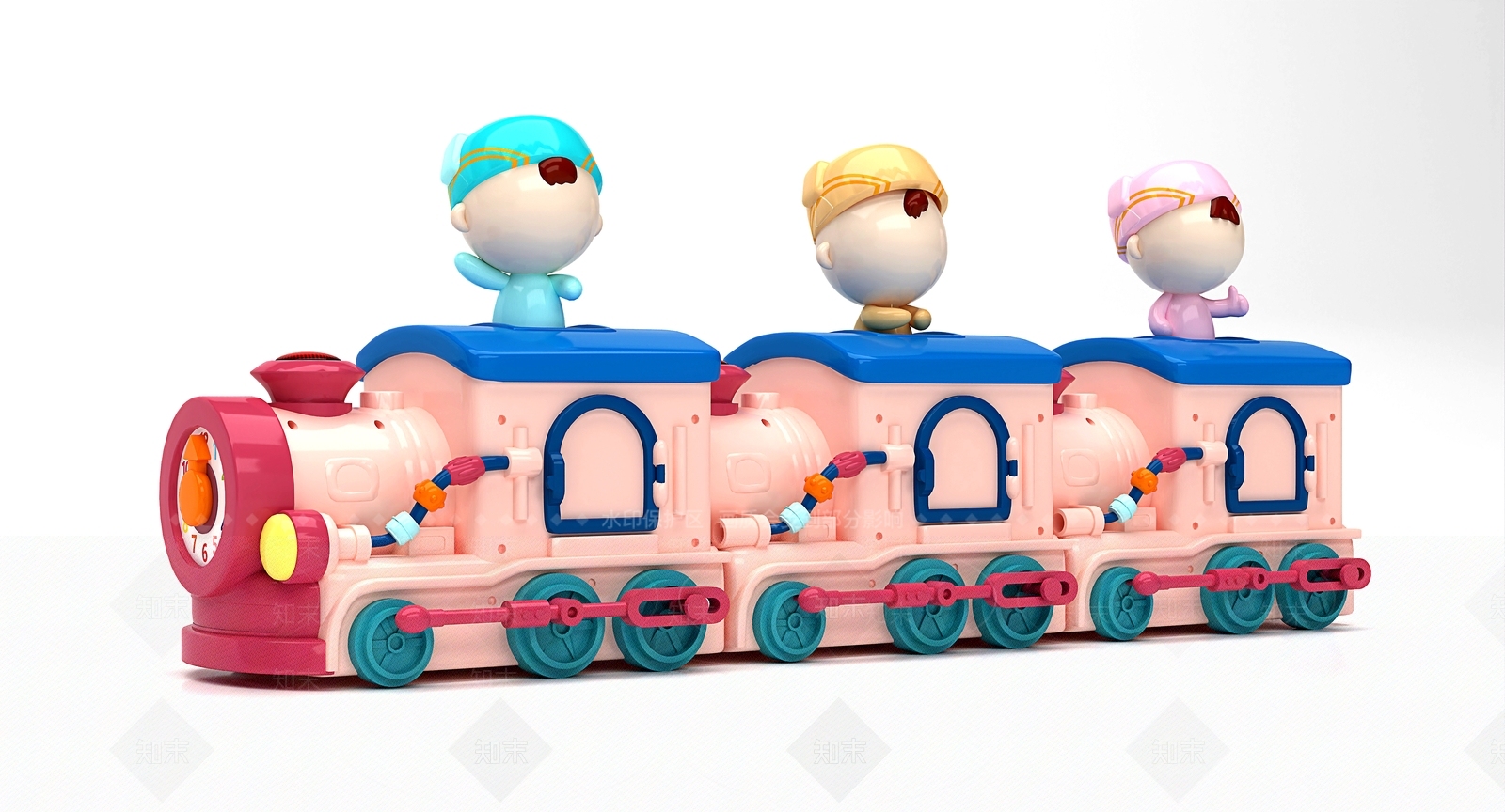 儿童卡通小火车3D模型下载【ID:1140950646】