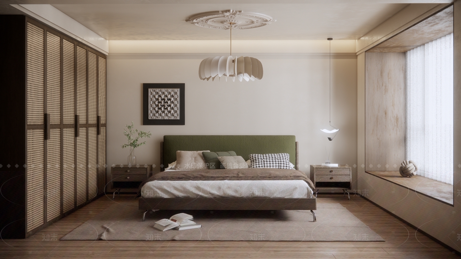 侘寂家居卧室SU模型下载【ID:1215945357】