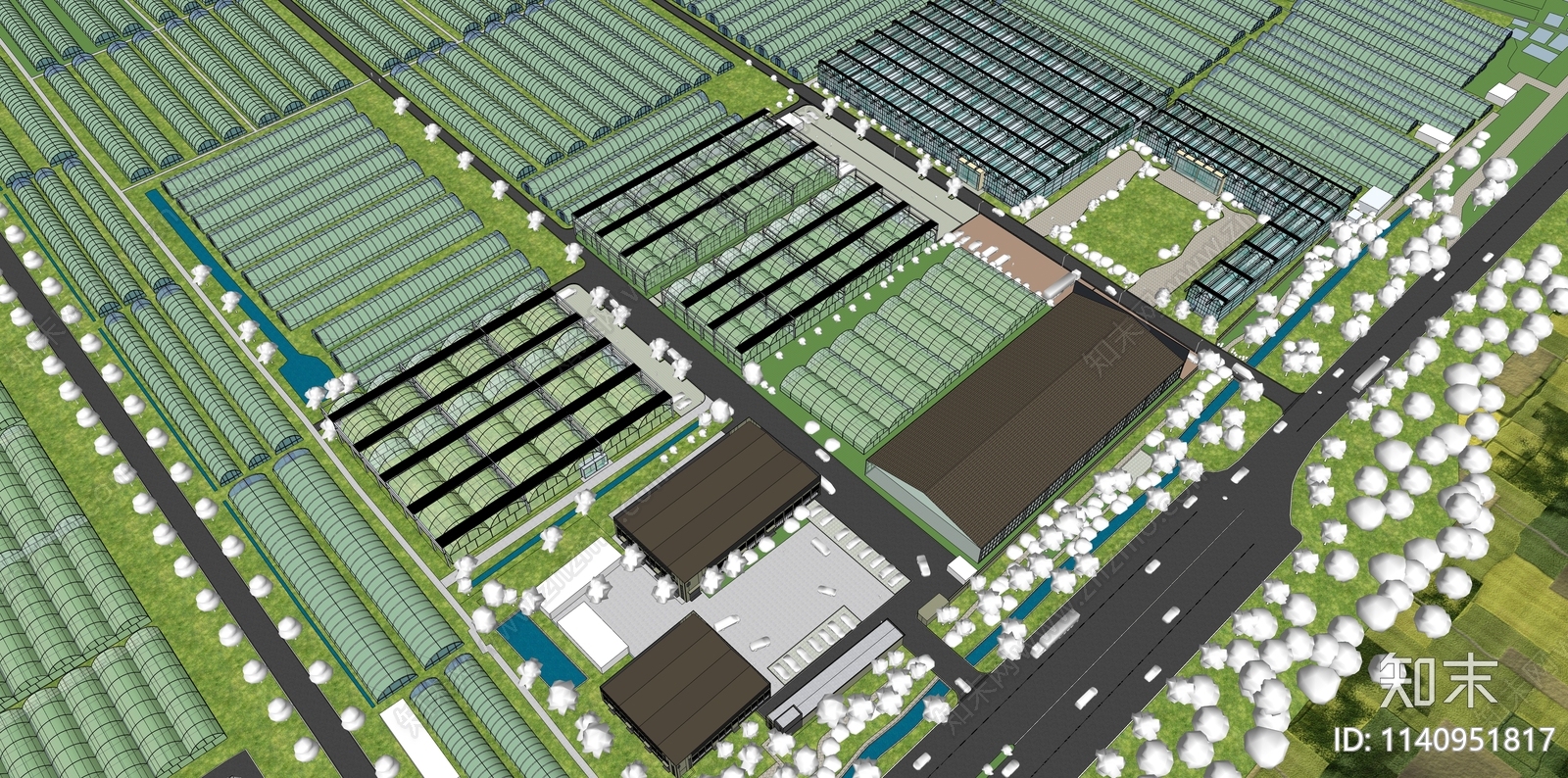 现代草莓种植园SU模型下载【ID:1140951817】