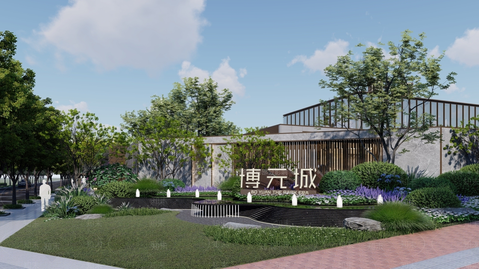 现代售楼处建筑SU模型下载【ID:1141206690】