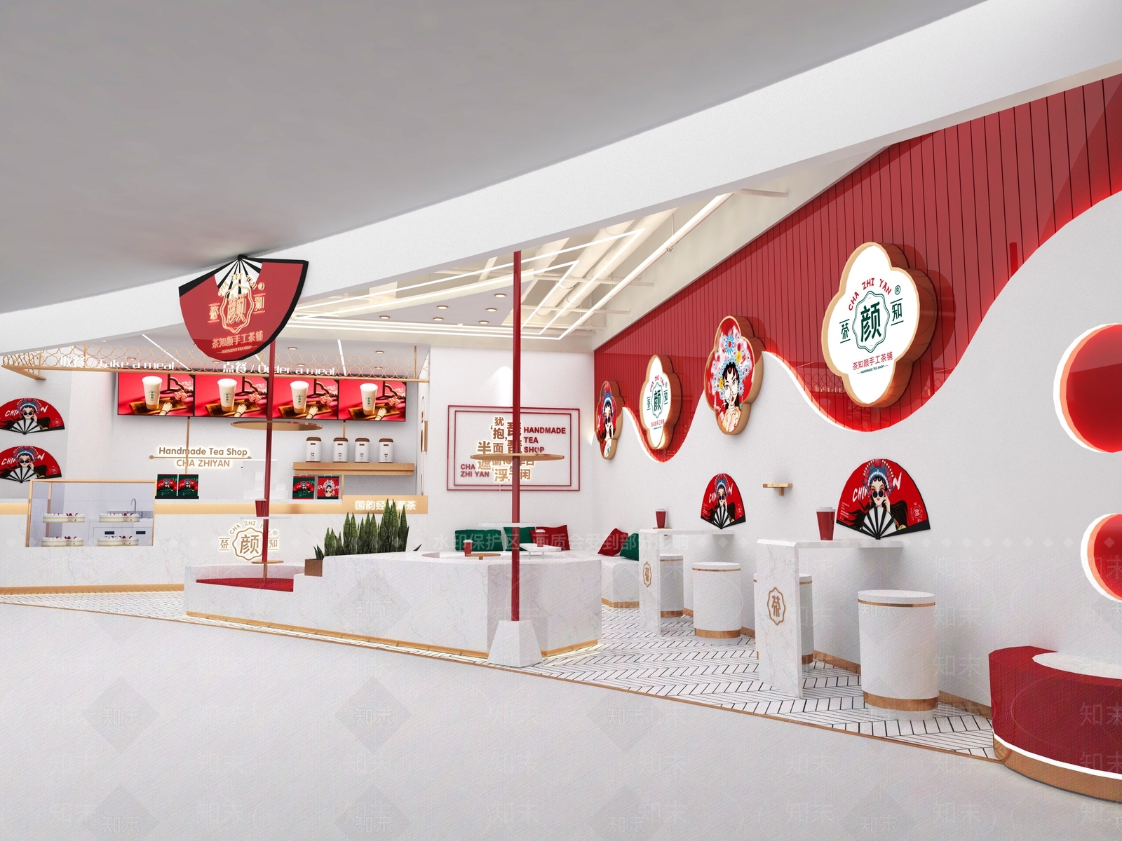现代奶茶店咖啡店SU模型下载【ID:1141325006】
