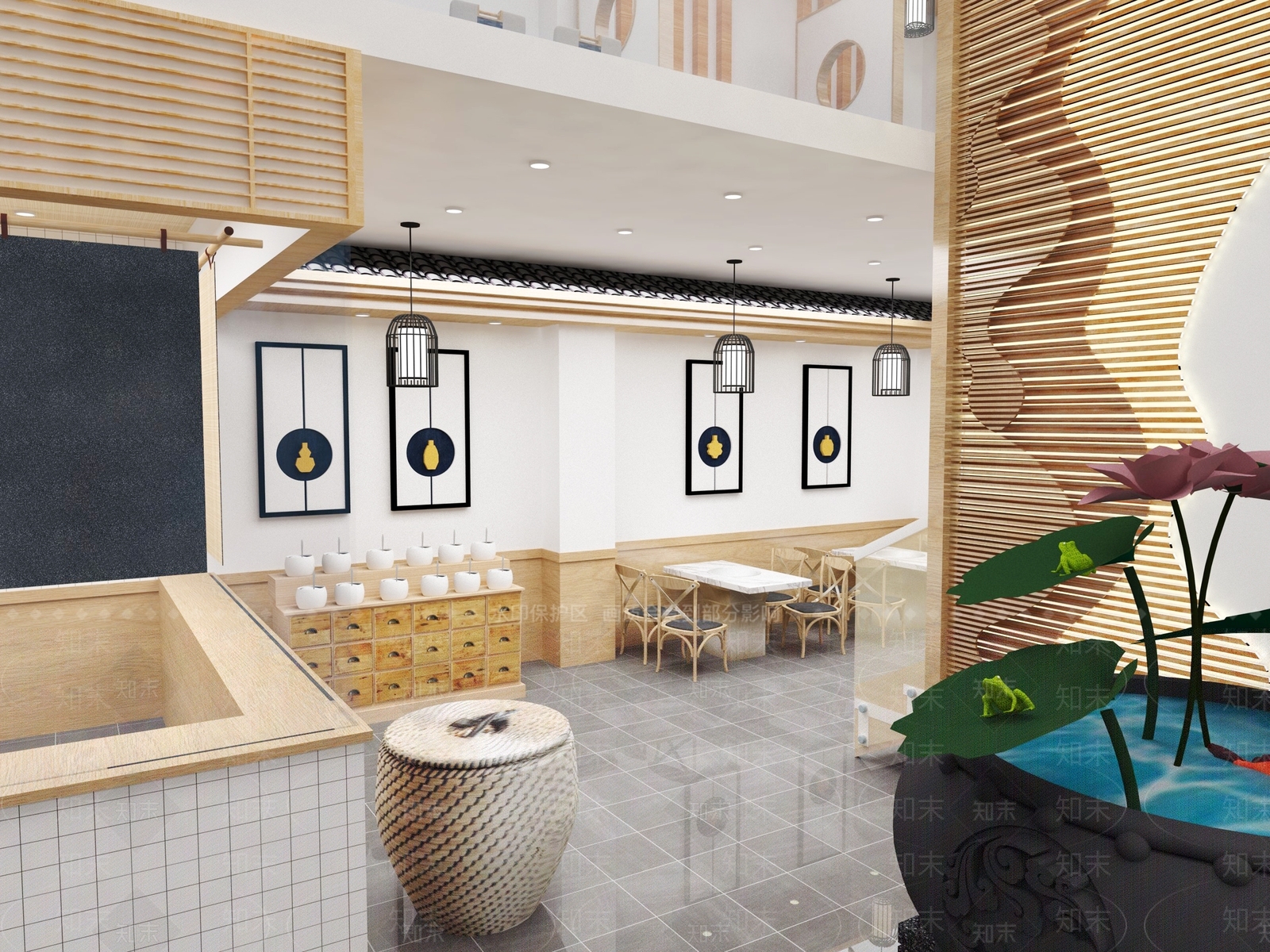 现代鱼蛙火锅店SU模型下载【ID:1141921013】