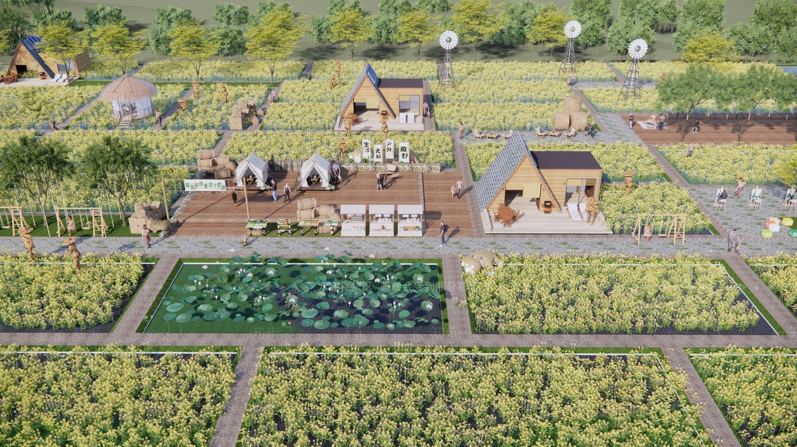 现代乡村公园SU模型下载【ID:1140963656】