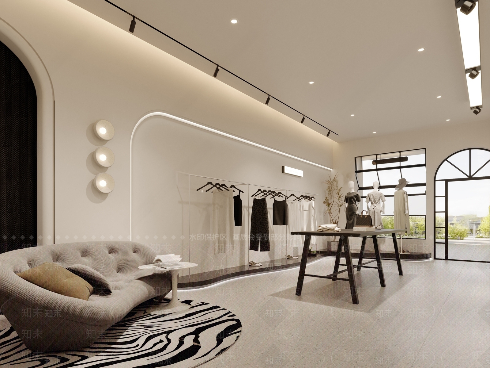 现代服装鞋店SU模型下载【ID:1140977595】