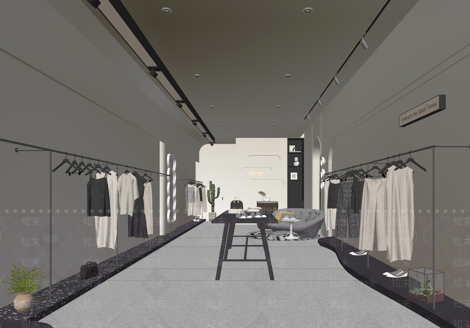 现代服装鞋店SU模型下载【ID:1140977595】