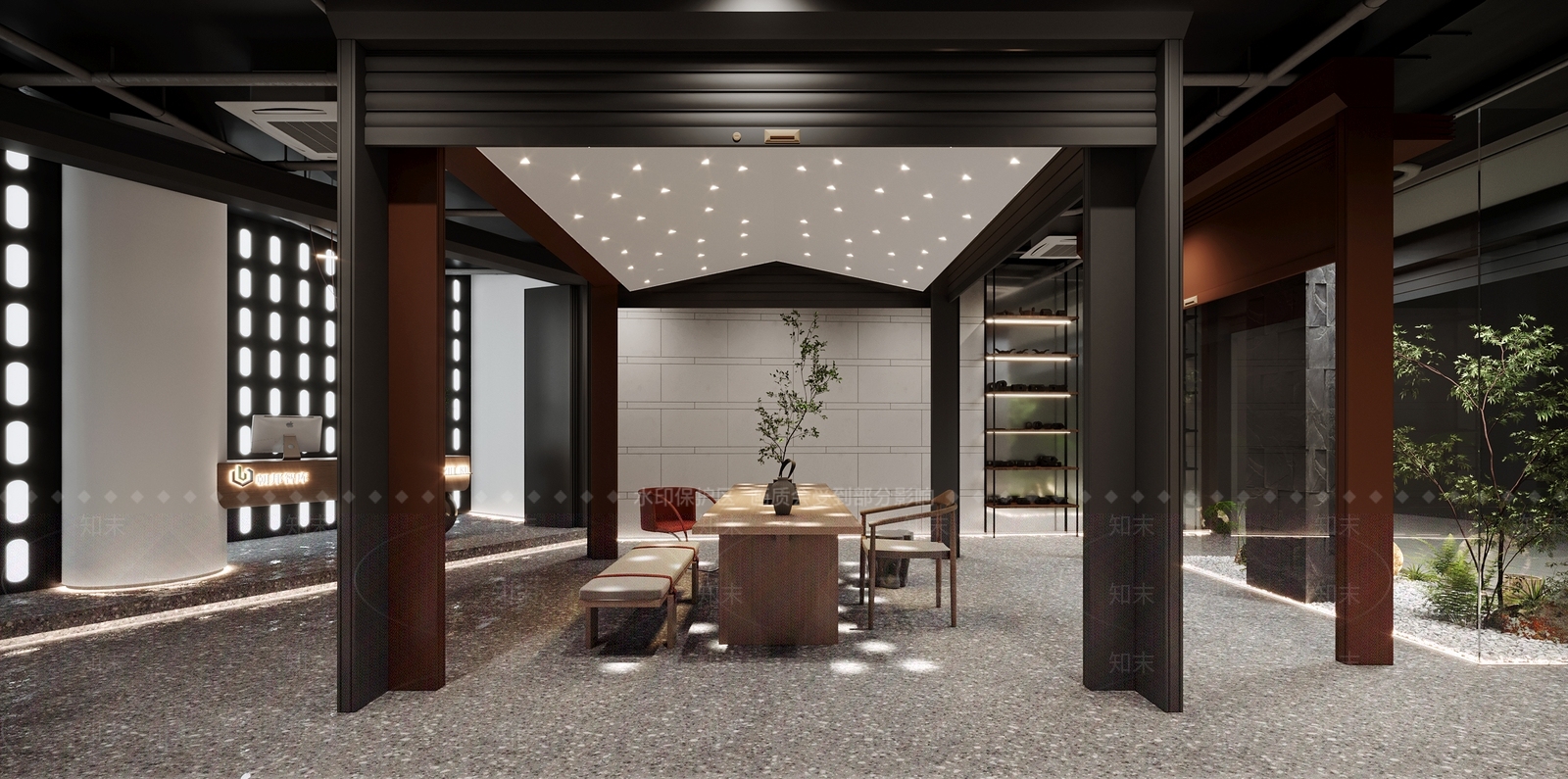 现代卷帘门展厅3D模型下载【ID:1140983044】