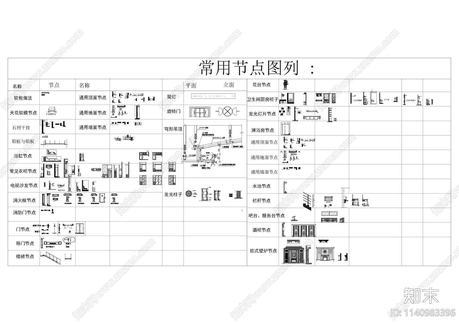 常用节点cad施工图下载【ID:1140983396】