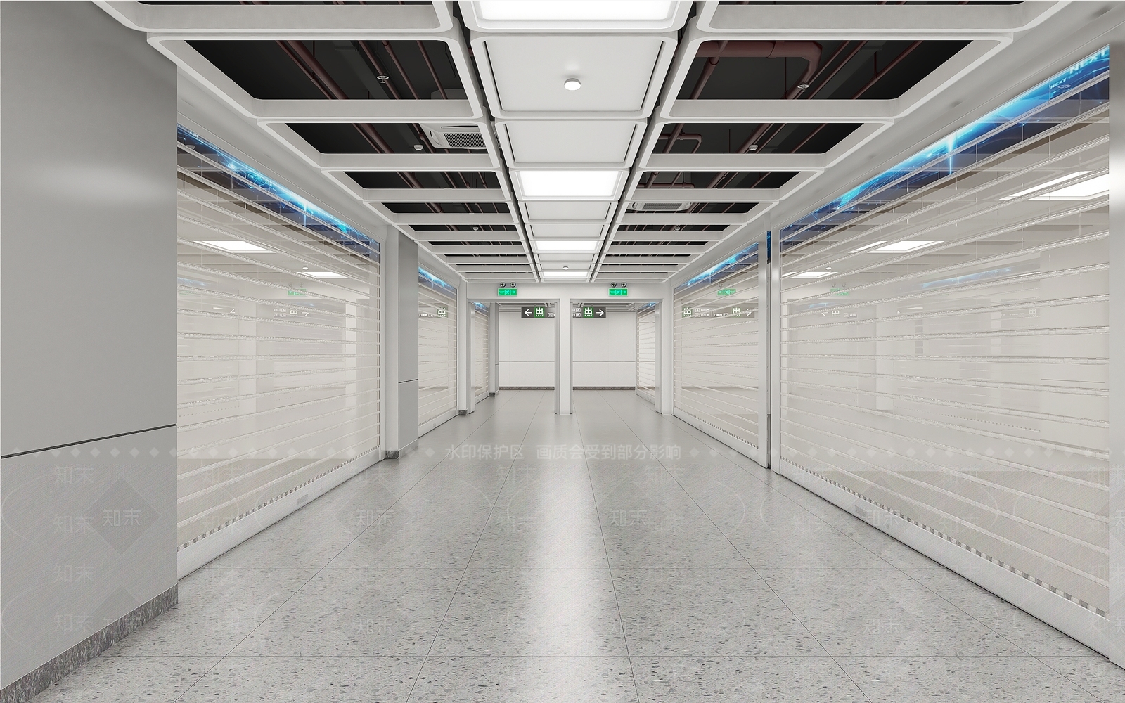现代地铁通道走廊3D模型下载【ID:1140987229】_知末3d模型网