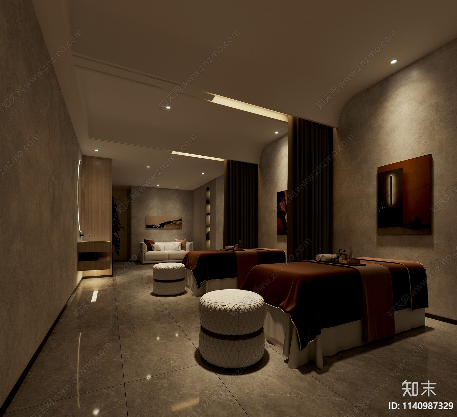 现代美容SPA店3D模型下载【ID:1140987329】