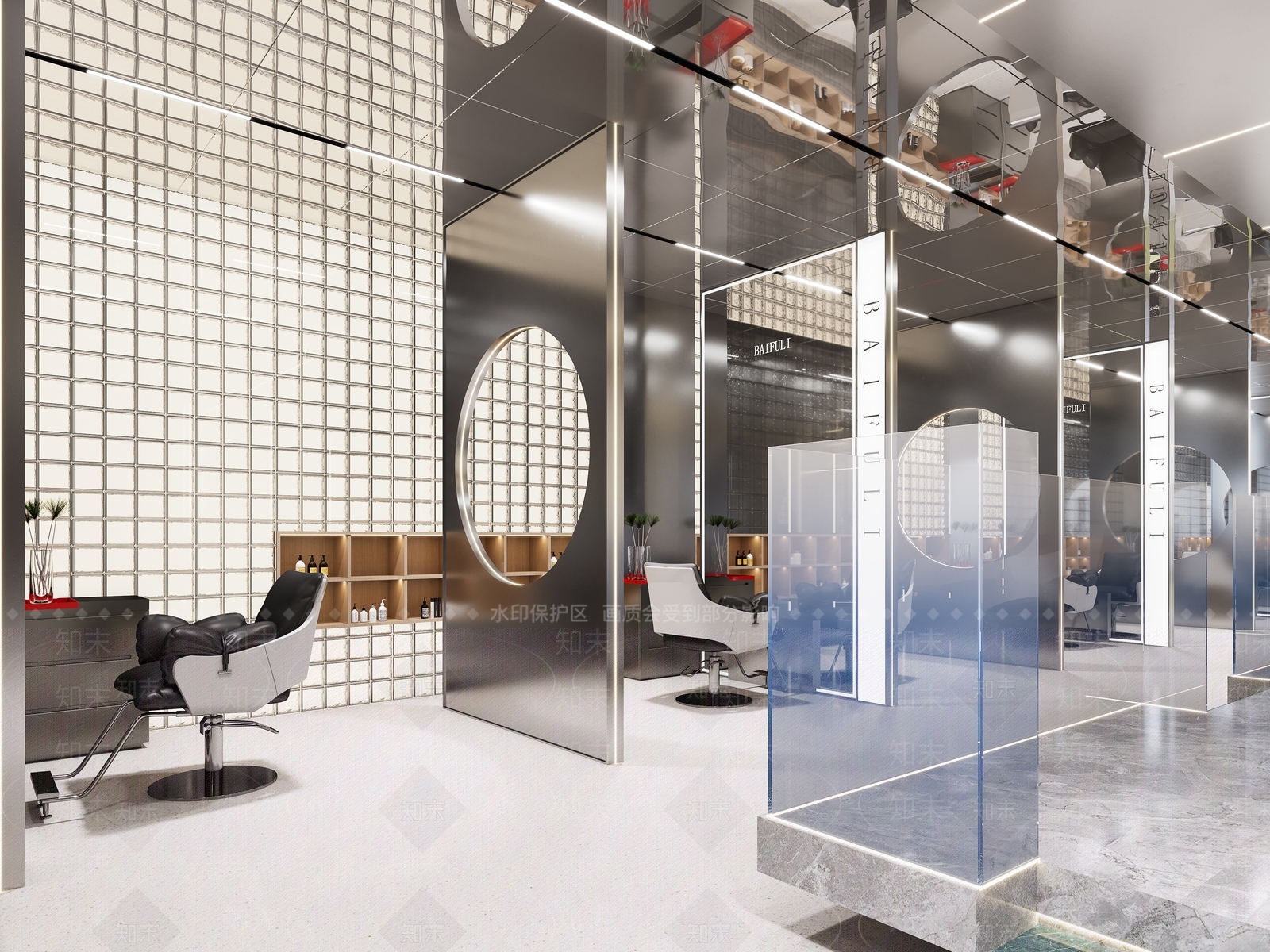 现代美发店3D模型下载【ID:1140991318】