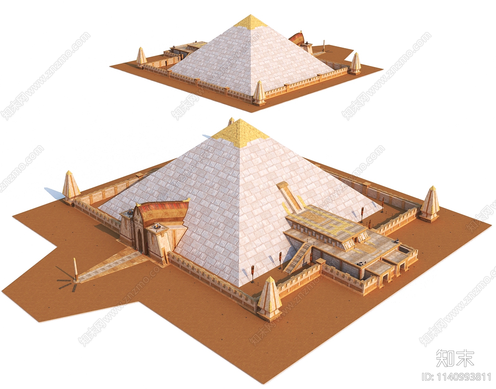 现代埃及建筑金字塔3D模型下载【ID:1140993811】