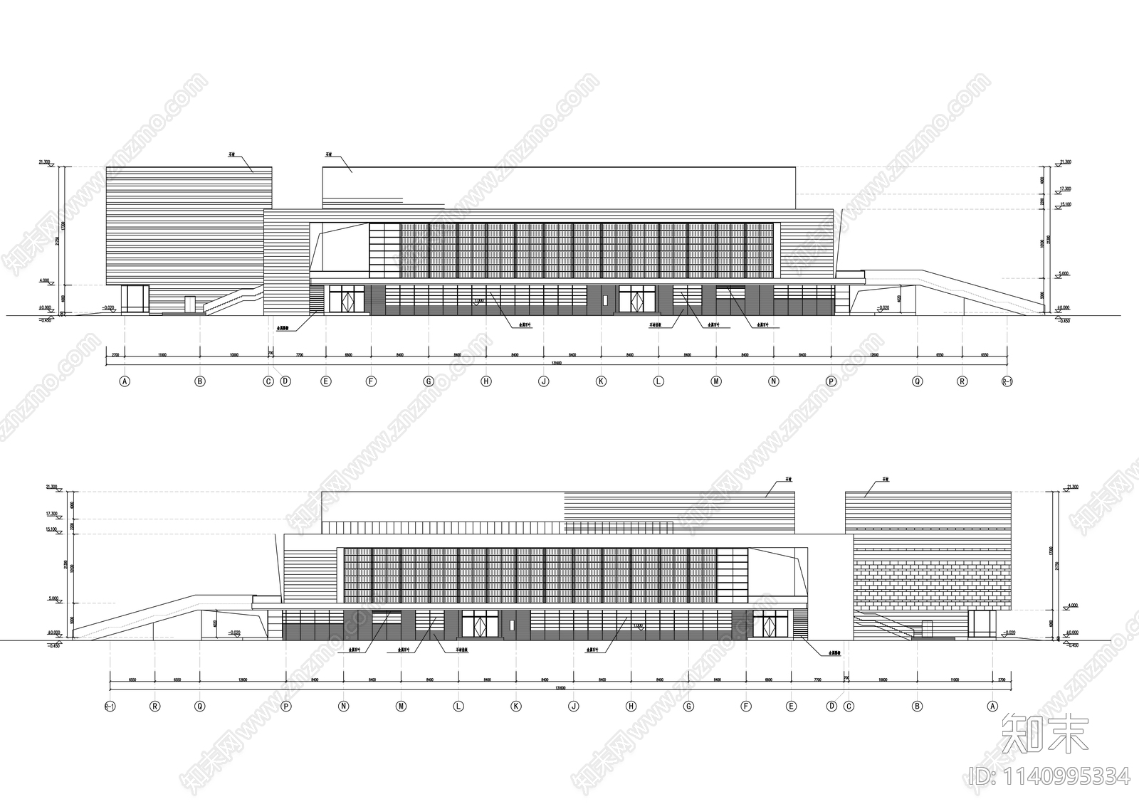 大学体育馆建筑cad施工图下载【ID:1140995334】