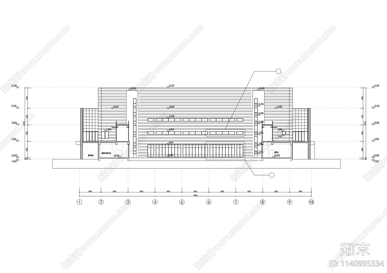 大学体育馆建筑cad施工图下载【ID:1140995334】