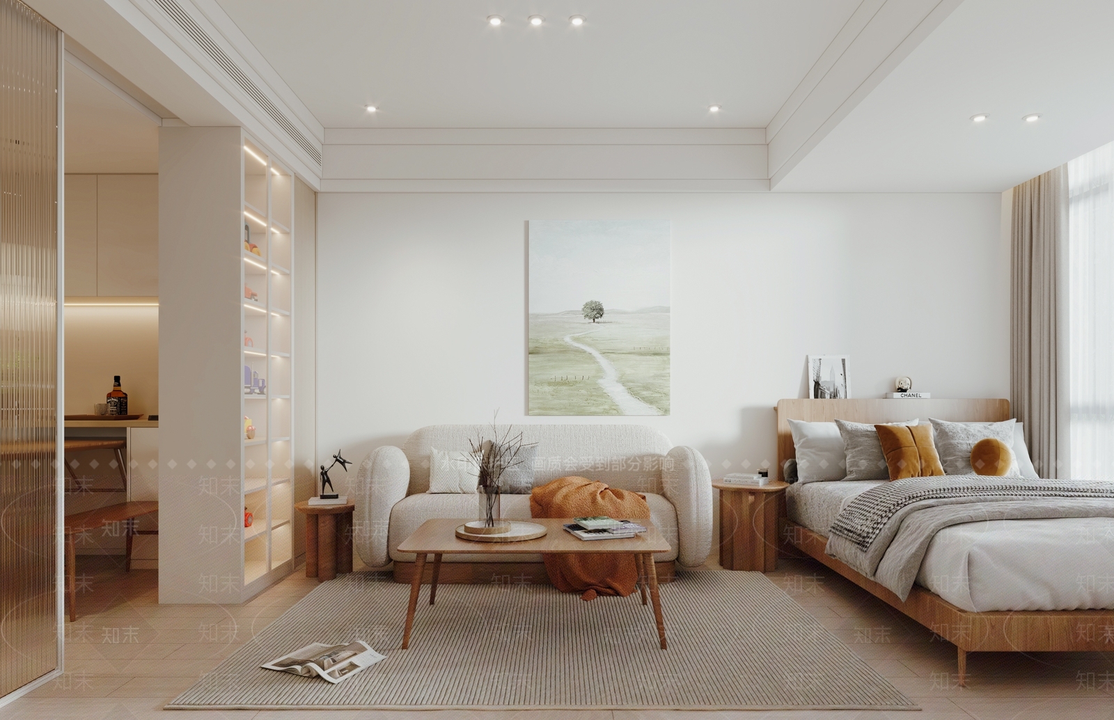 现代酒店客房套间3D模型下载【ID:1140999031】