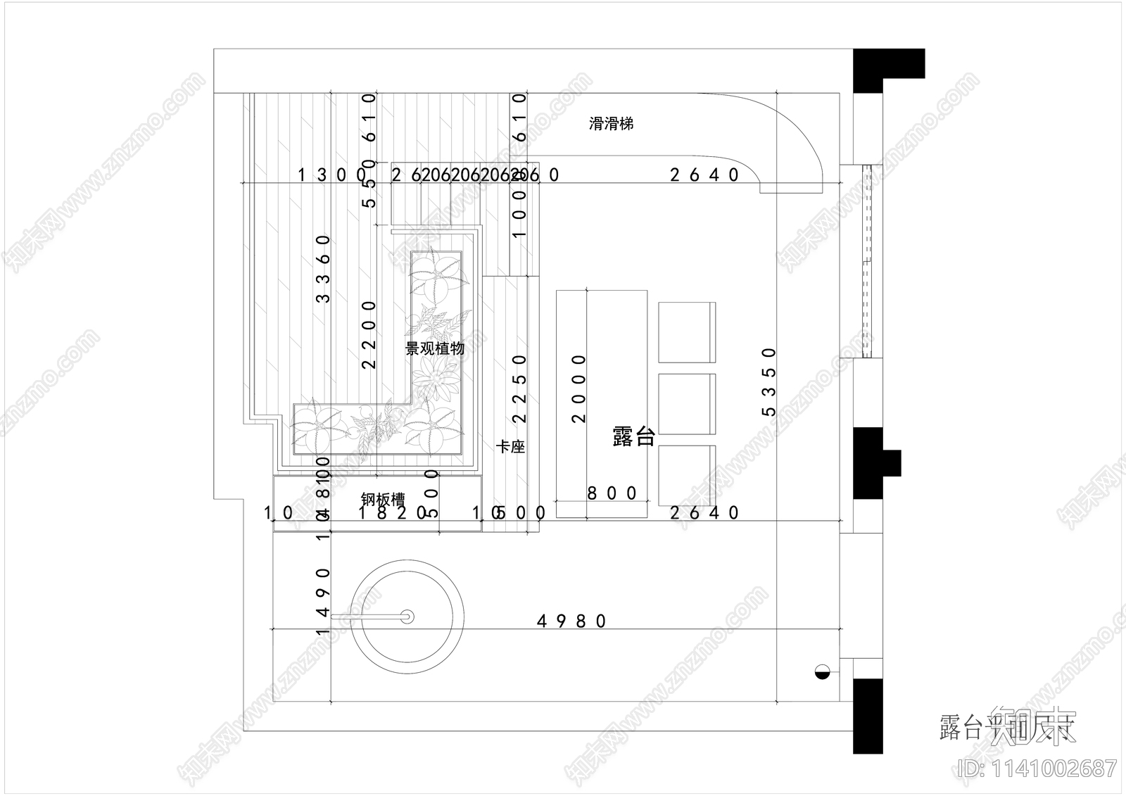 三层欧式别墅及室外露台装修cad施工图下载【ID:1141002687】