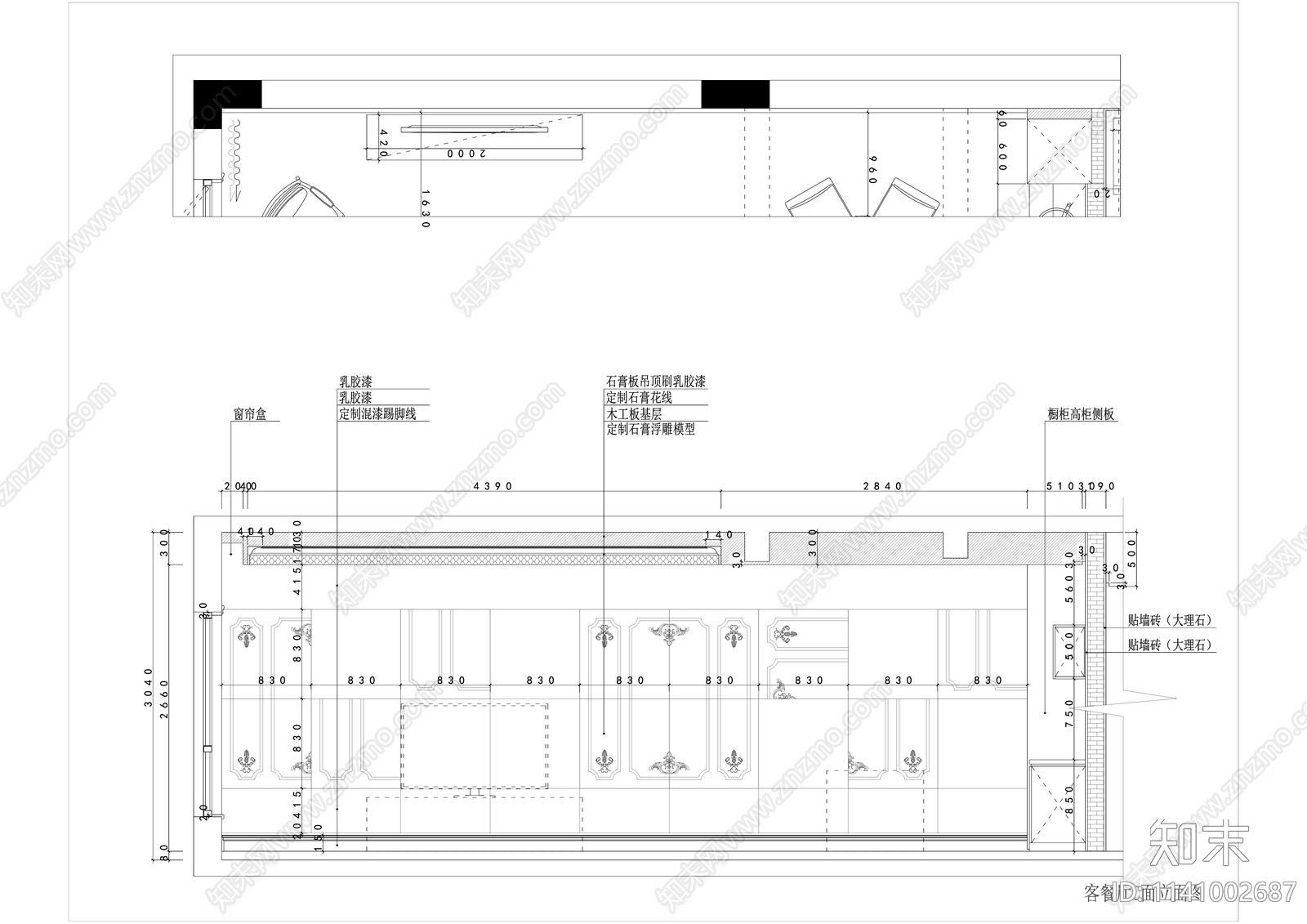 三层欧式别墅及室外露台装修cad施工图下载【ID:1141002687】