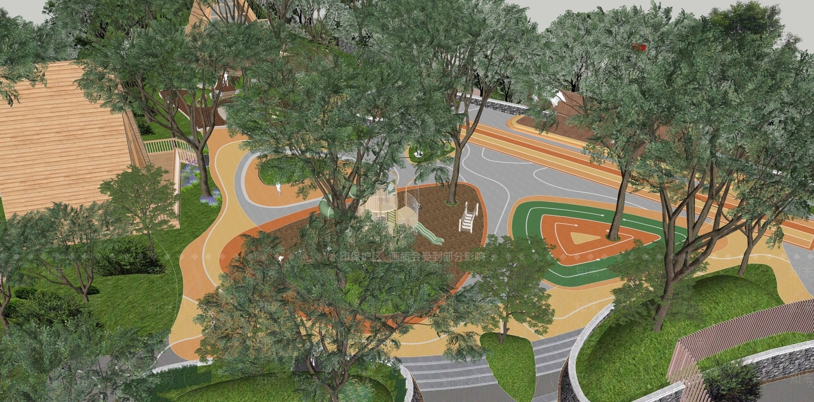 现代校园景观SU模型下载【ID:1141003435】