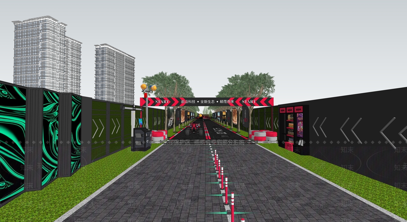 现代竞技赛车场SU模型下载【ID:1141004055】