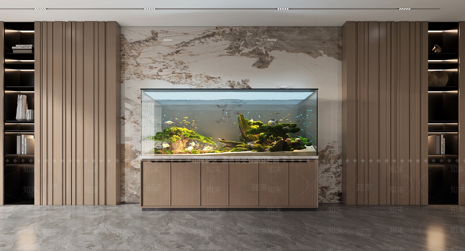 现代鱼缸水族3D模型下载【ID:1141007572】