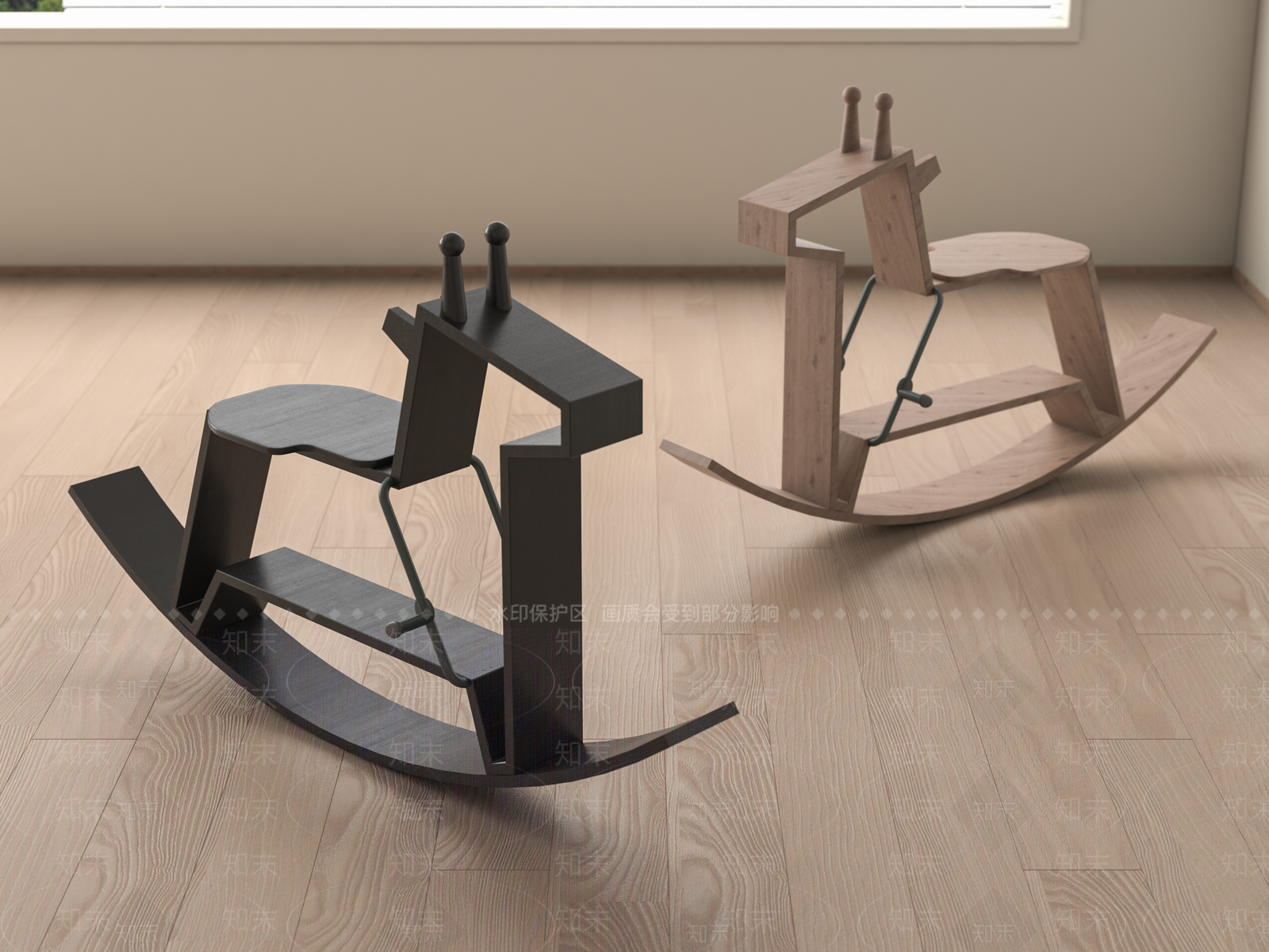 现代儿童木马摇椅3D模型下载【ID:1141006935】