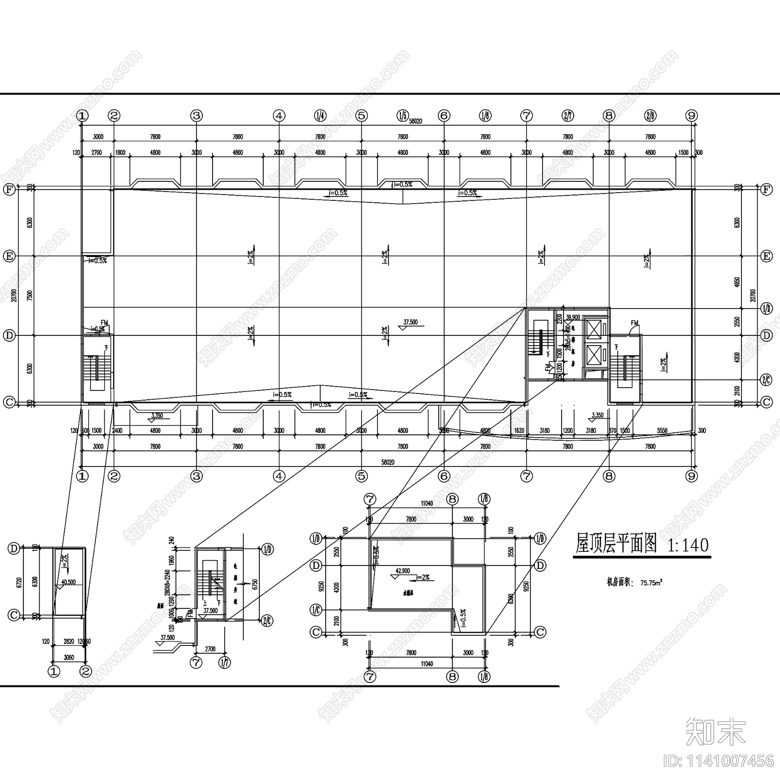 重庆八中学生公寓宿舍楼建筑cad施工图下载【ID:1141007456】