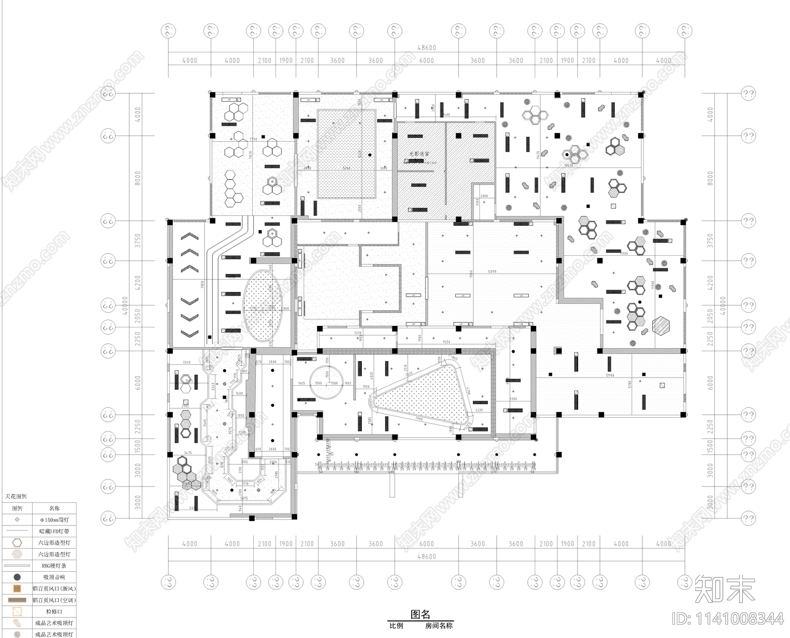 5G科技展厅室内装修cad施工图下载【ID:1141008344】