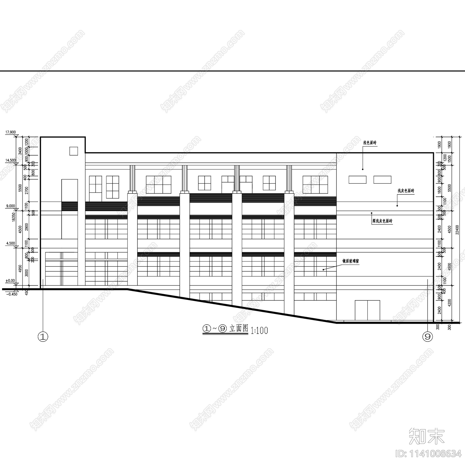 医院家属区公寓住宅楼教室食堂招聘楼建筑cad施工图下载【ID:1141008634】