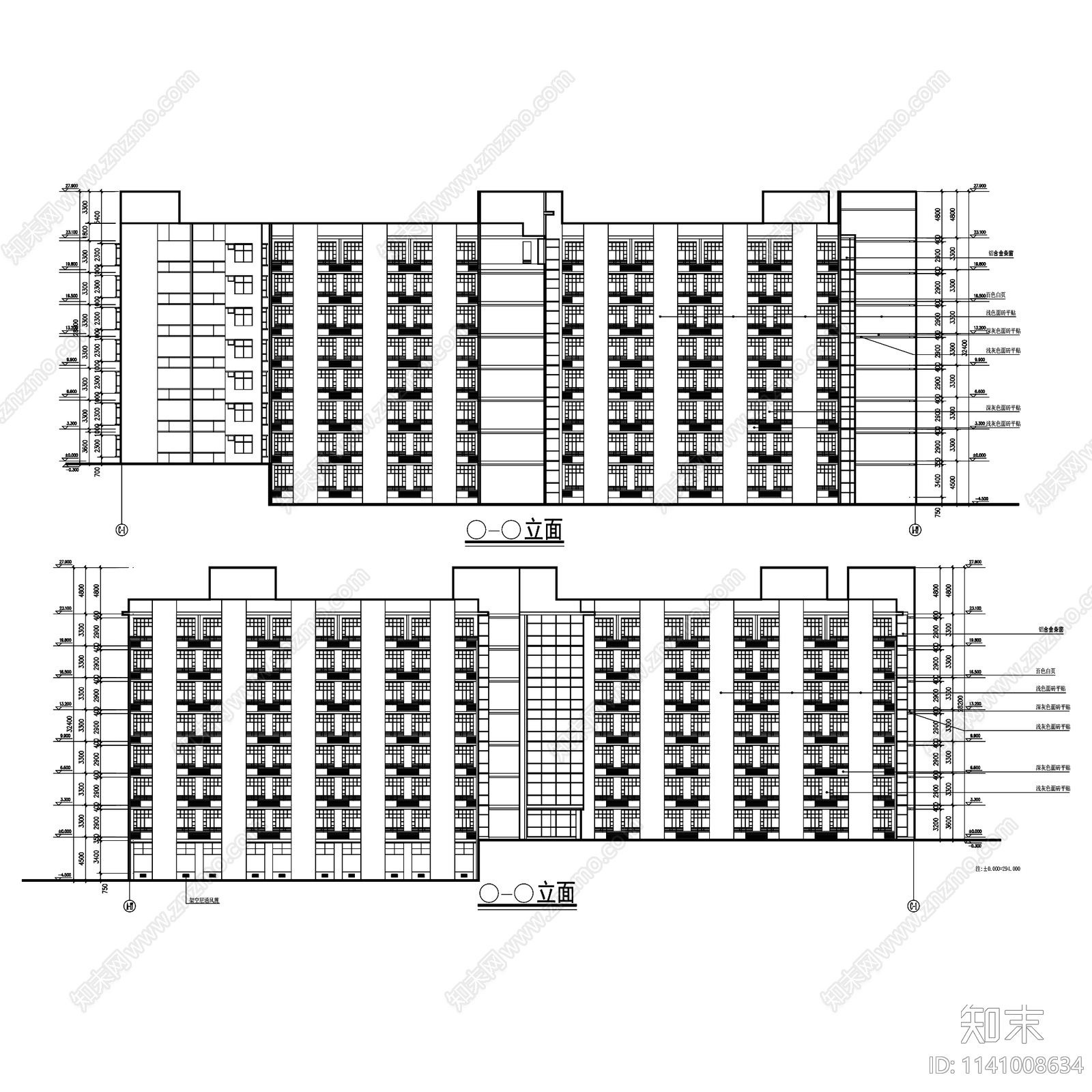 医院家属区公寓住宅楼教室食堂招聘楼建筑cad施工图下载【ID:1141008634】