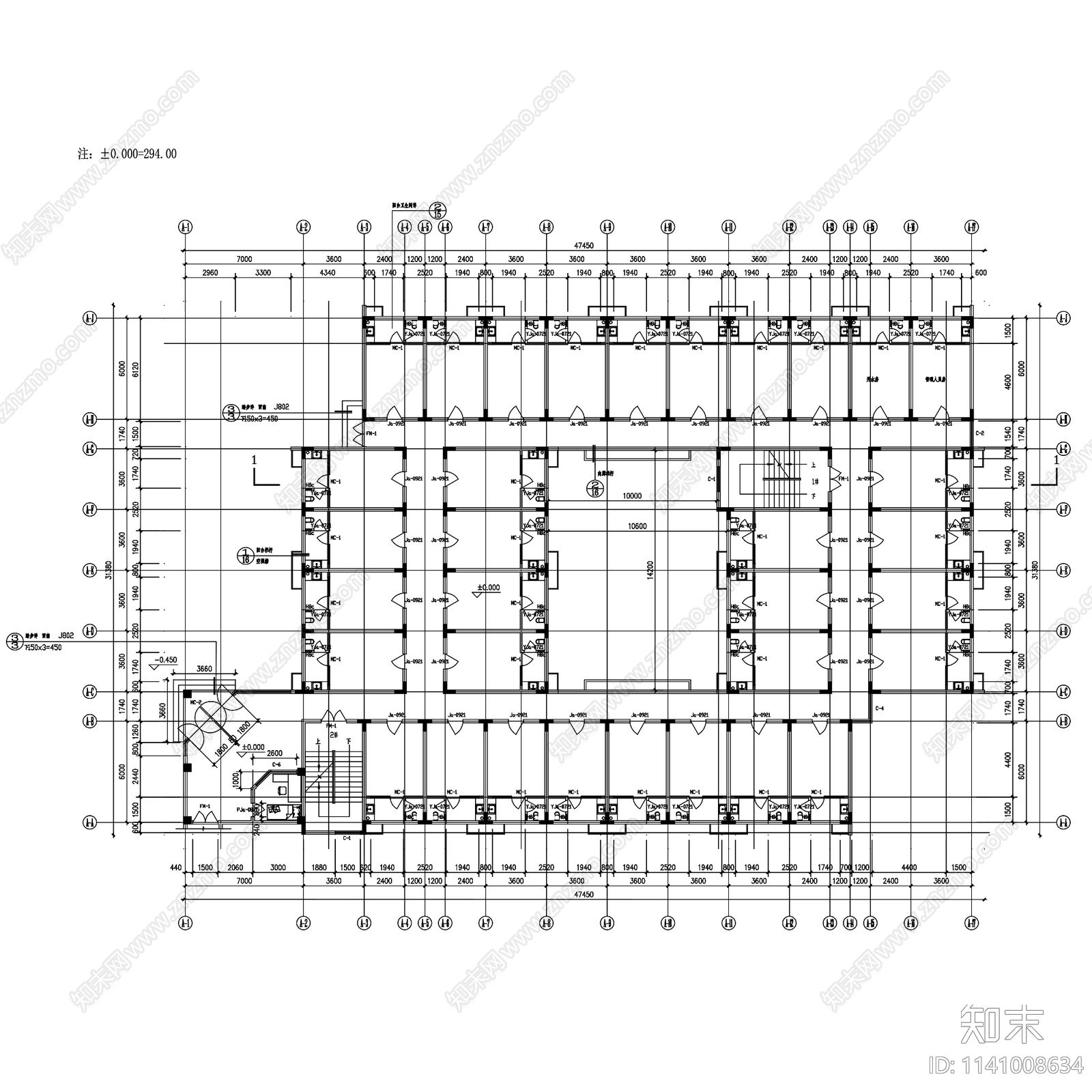 医院家属区公寓住宅楼教室食堂招聘楼建筑cad施工图下载【ID:1141008634】