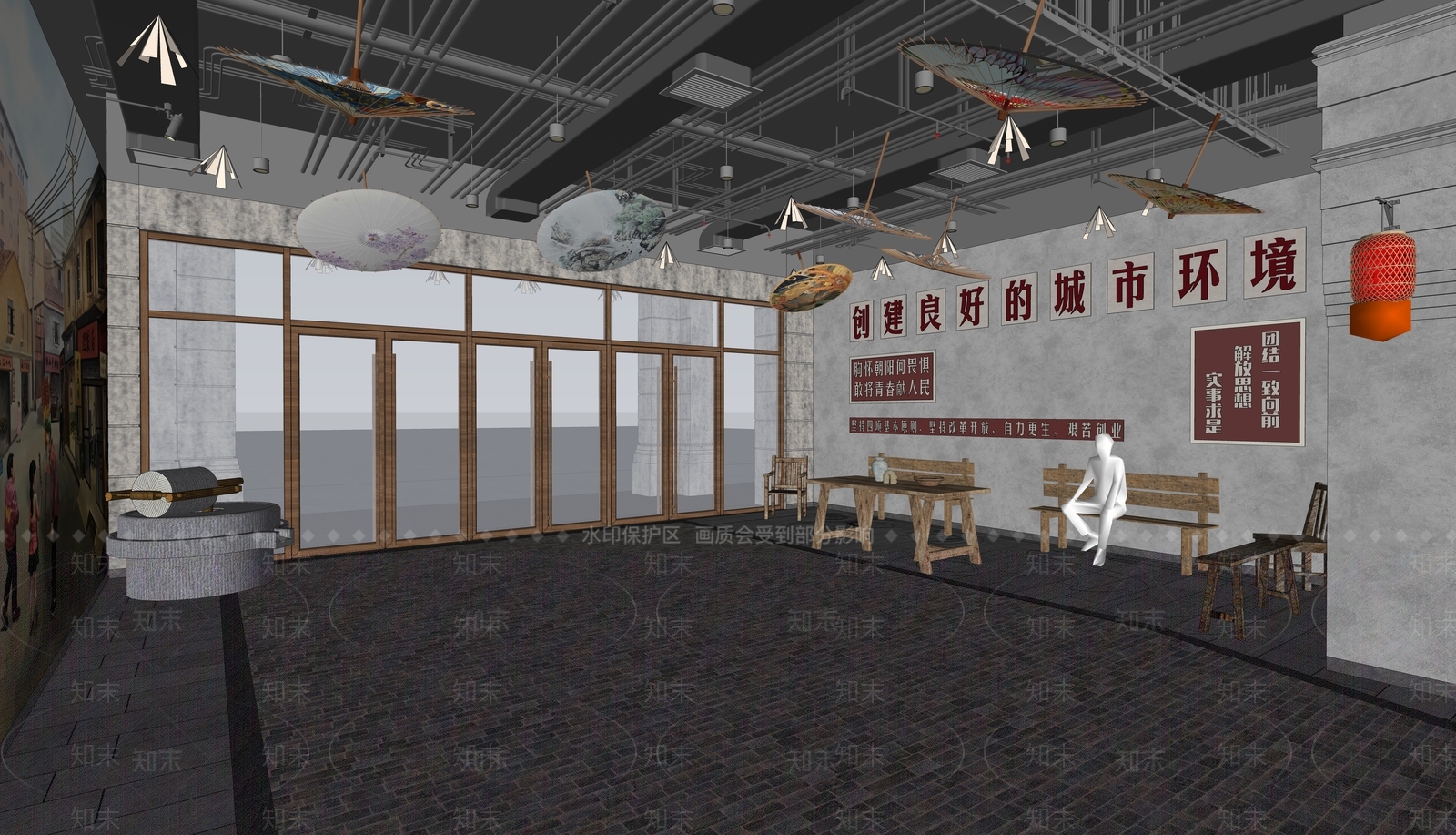 现代商场等候区SU模型下载【ID:1141009891】