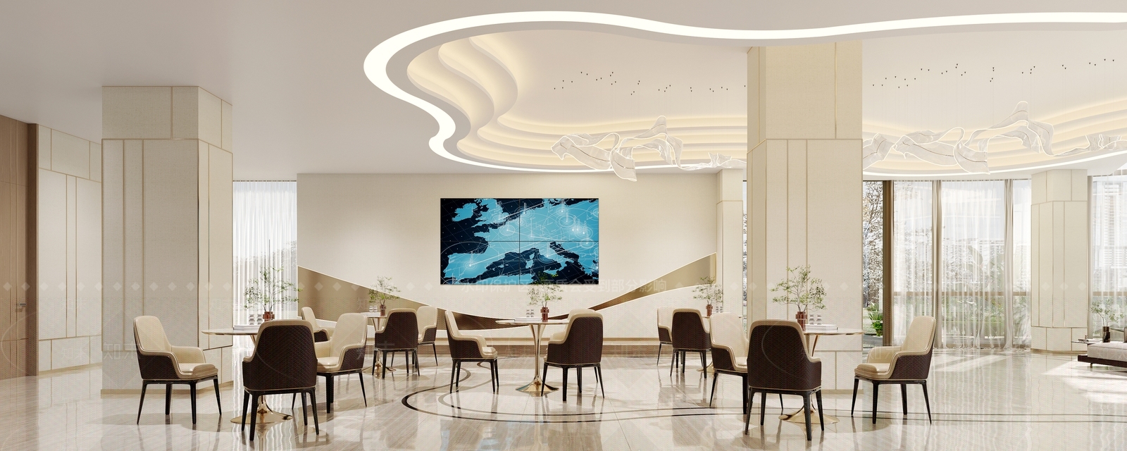 现代轻奢酒店大堂3D模型下载【ID:1141011721】_知末3d模型网