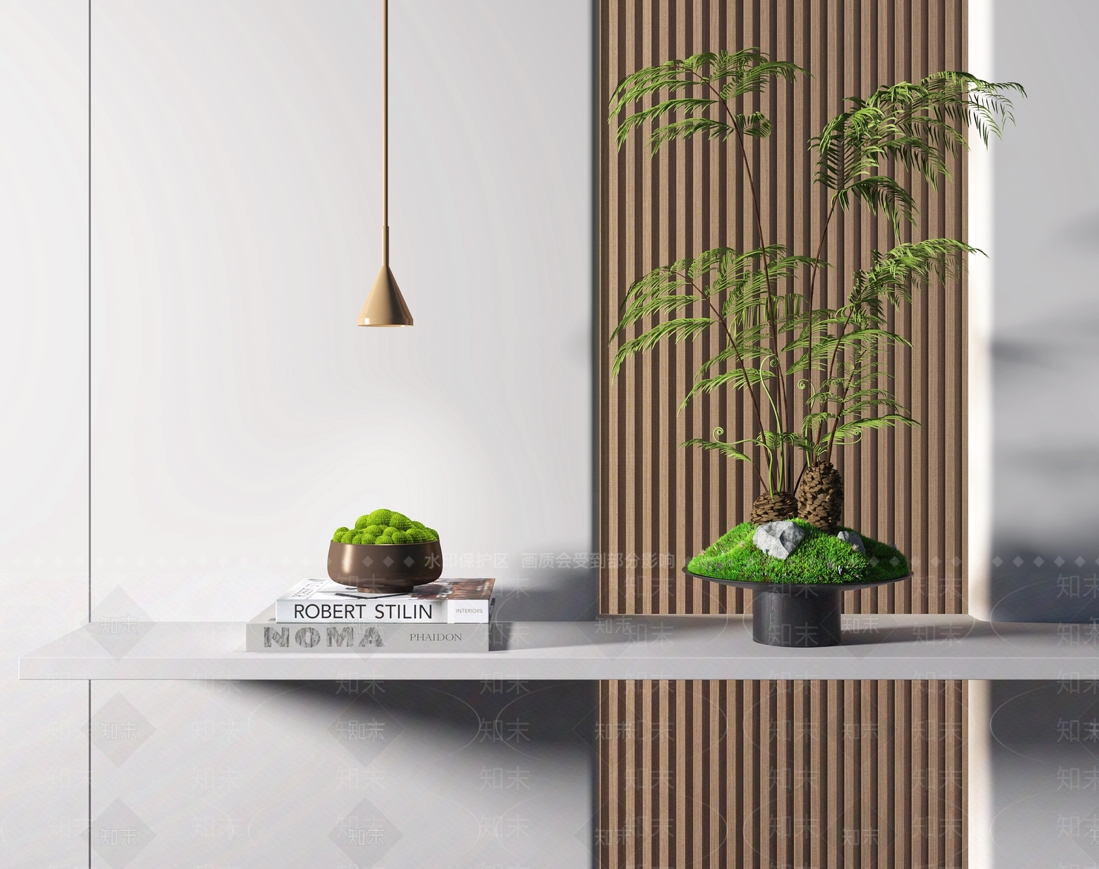 现代蕨类植物盆景3D模型下载【ID:1141012336】