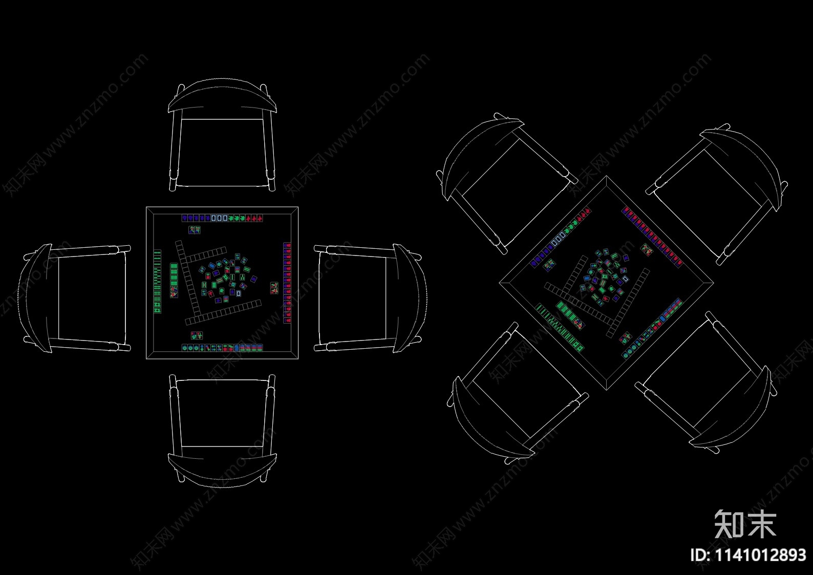 电动麻将桌施工图下载【ID:1141012893】
