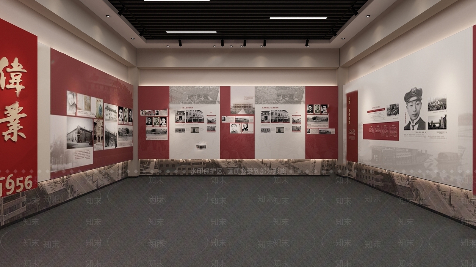 现代党建展厅SU模型下载【ID:1141015192】