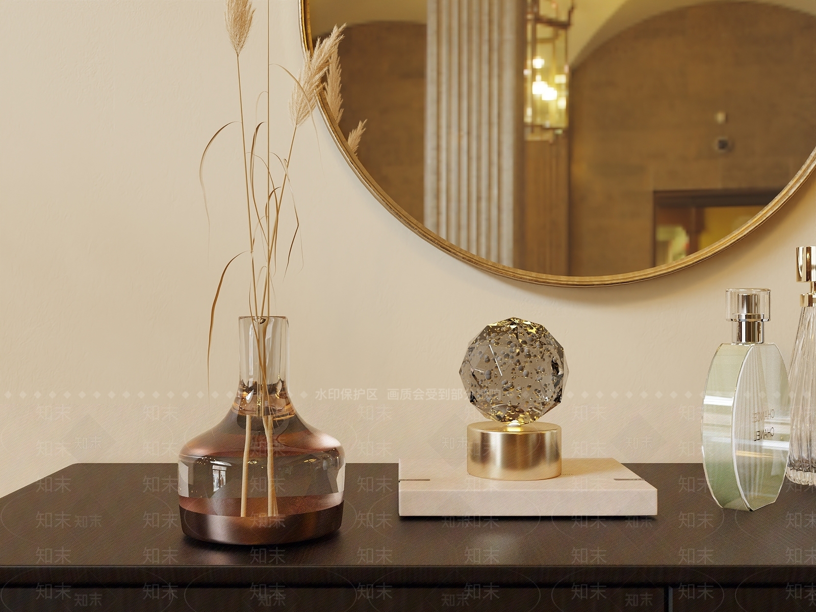 现代玻璃水晶摆件3D模型下载【ID:1142436391】