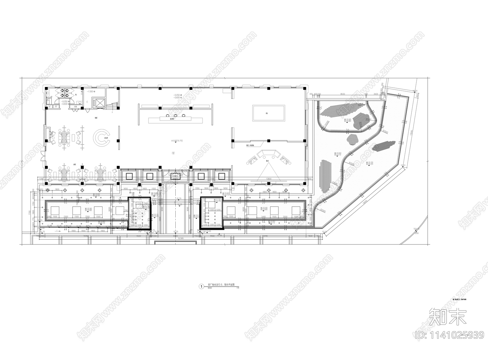 新中式广场跌水水景cad施工图下载【ID:1141025939】