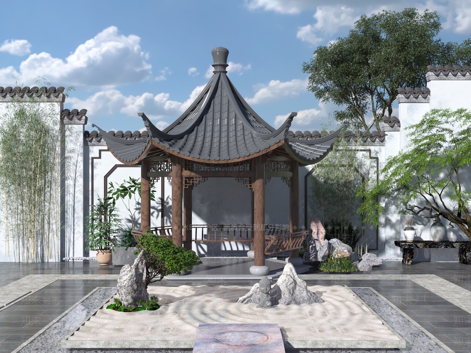 中式亭子3D模型下载【ID:1141029662】