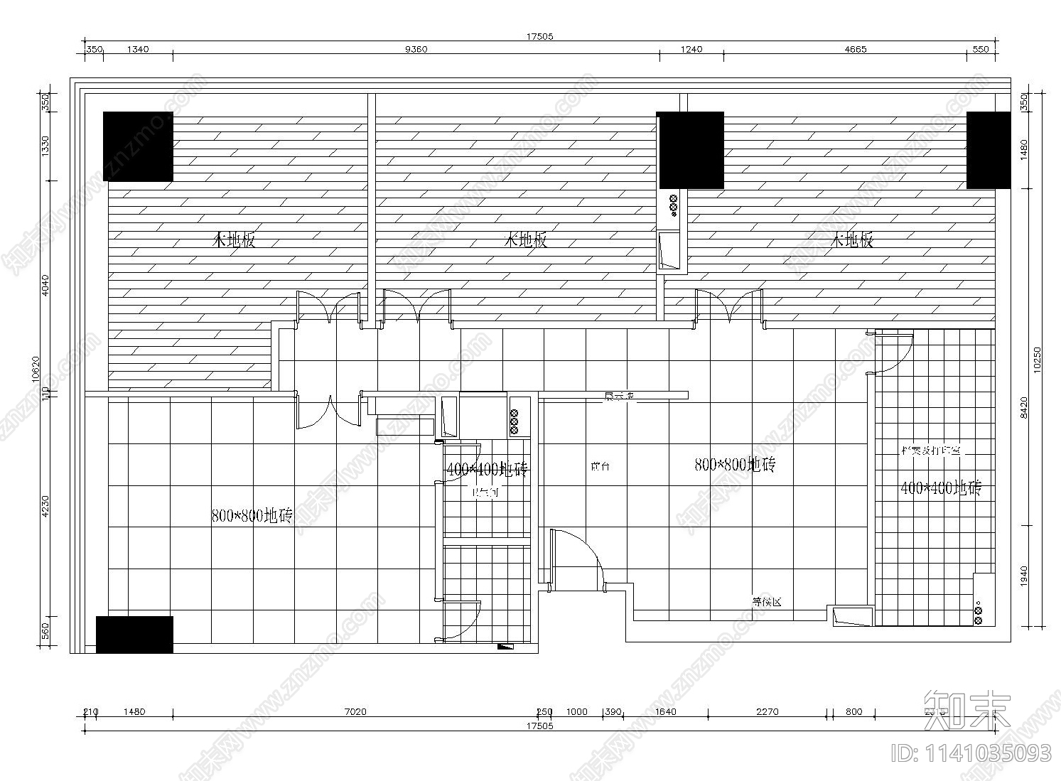 200㎡办公室全套cad施工图下载【ID:1141035093】