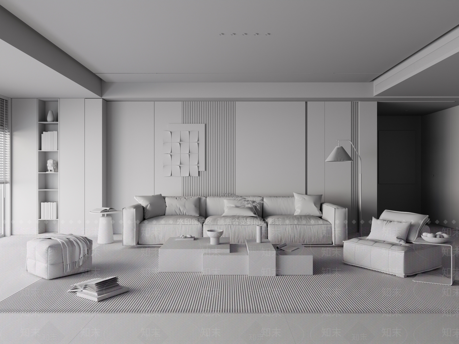 现代客厅3D模型下载【ID:1141038961】_知末3d模型网