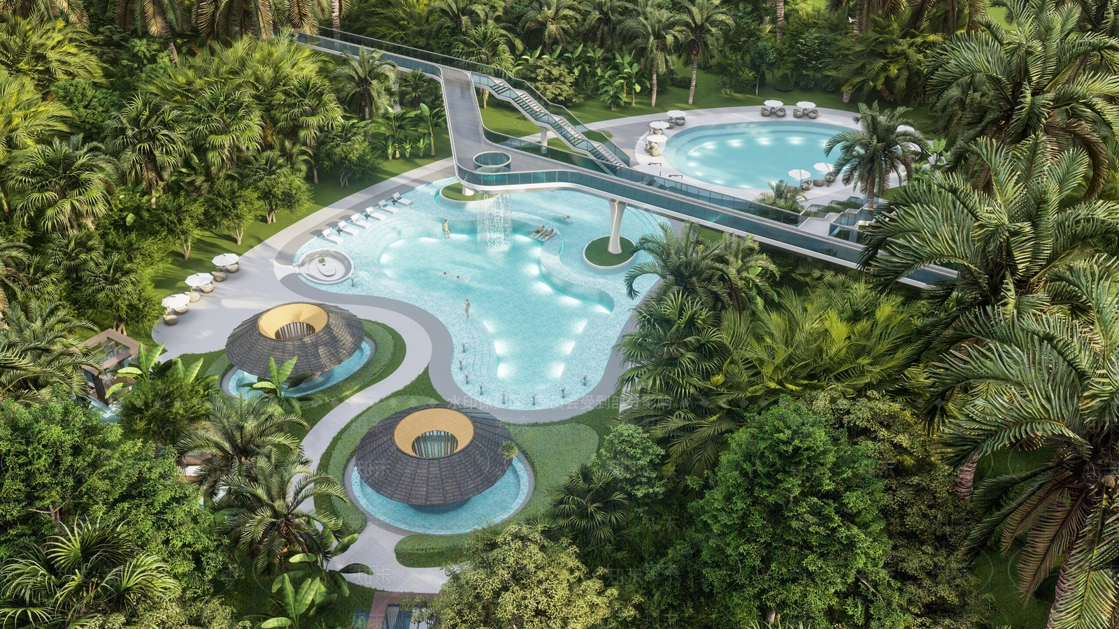 现代游泳池SU模型下载【ID:1141038978】