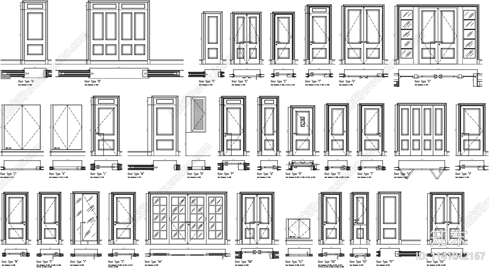 门立面施工图下载【ID:1141042167】