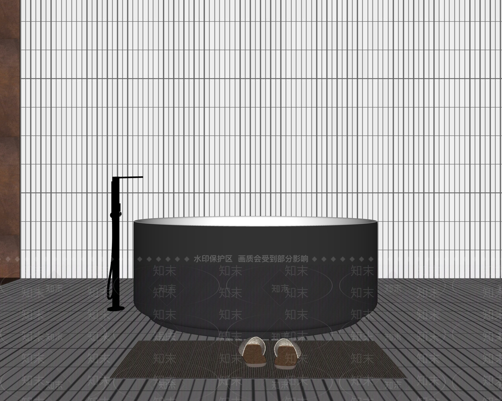圆形浴缸SU模型下载【ID:1141043798】