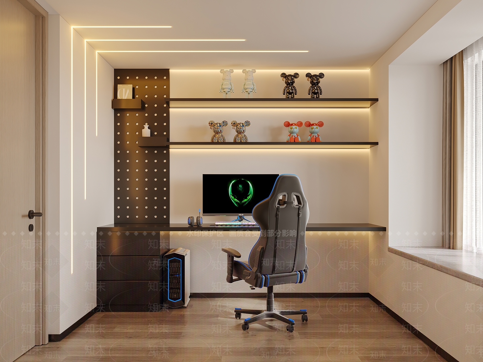 现代电竞房3D模型下载【ID:1141046684】