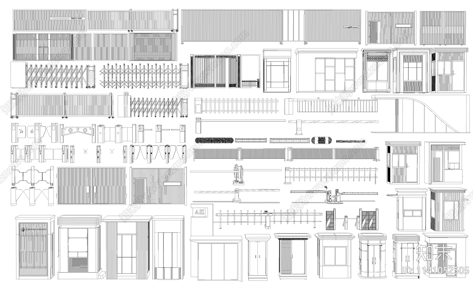 现代岗亭道闸门卫室施工图下载【ID:1141052505】