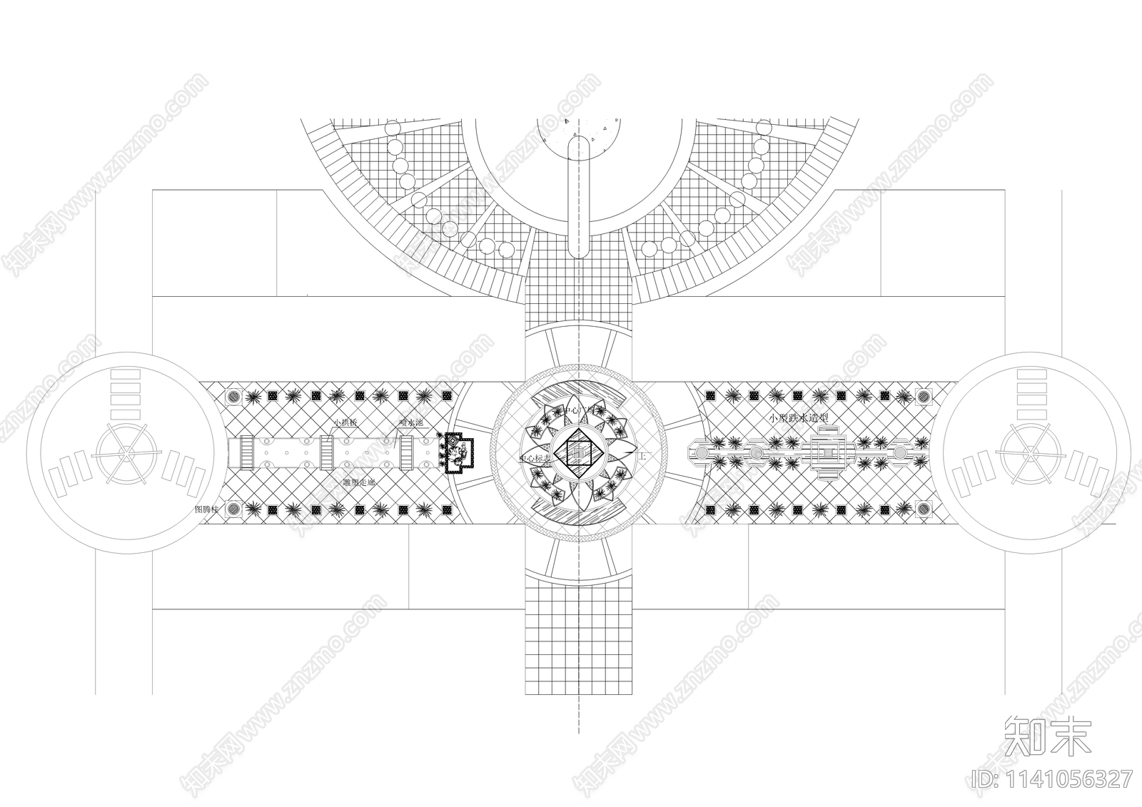 园林景观小品cad施工图下载【ID:1141056327】