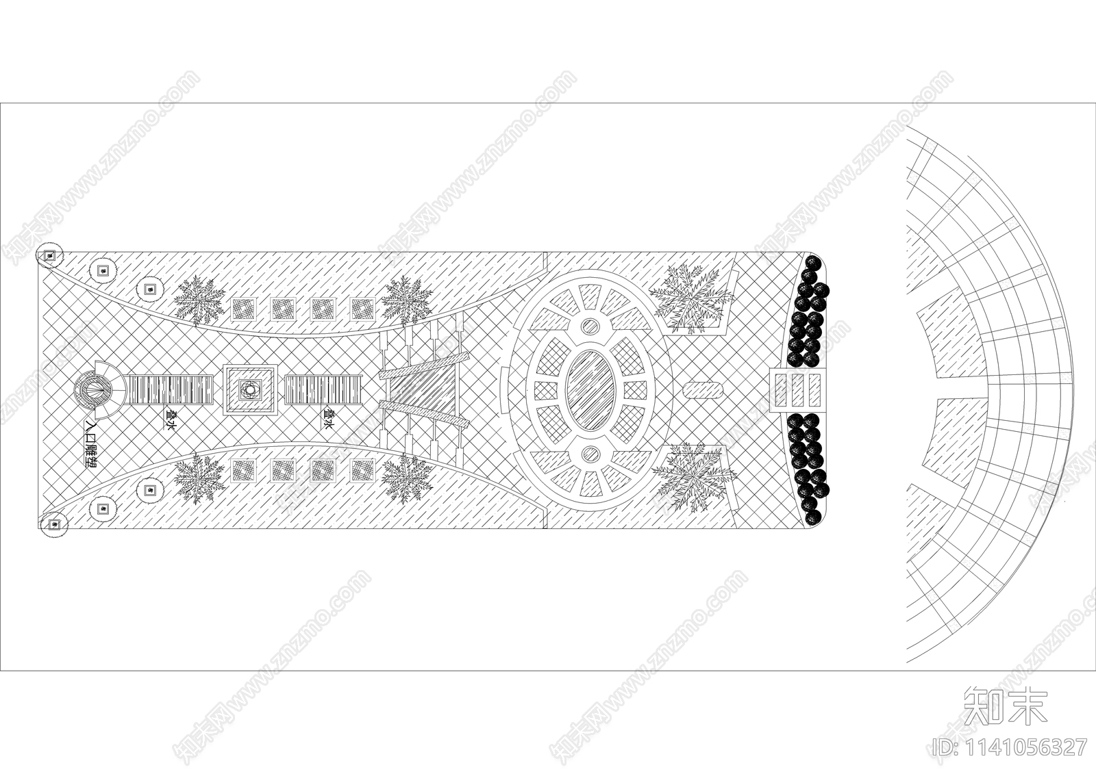 园林景观小品cad施工图下载【ID:1141056327】