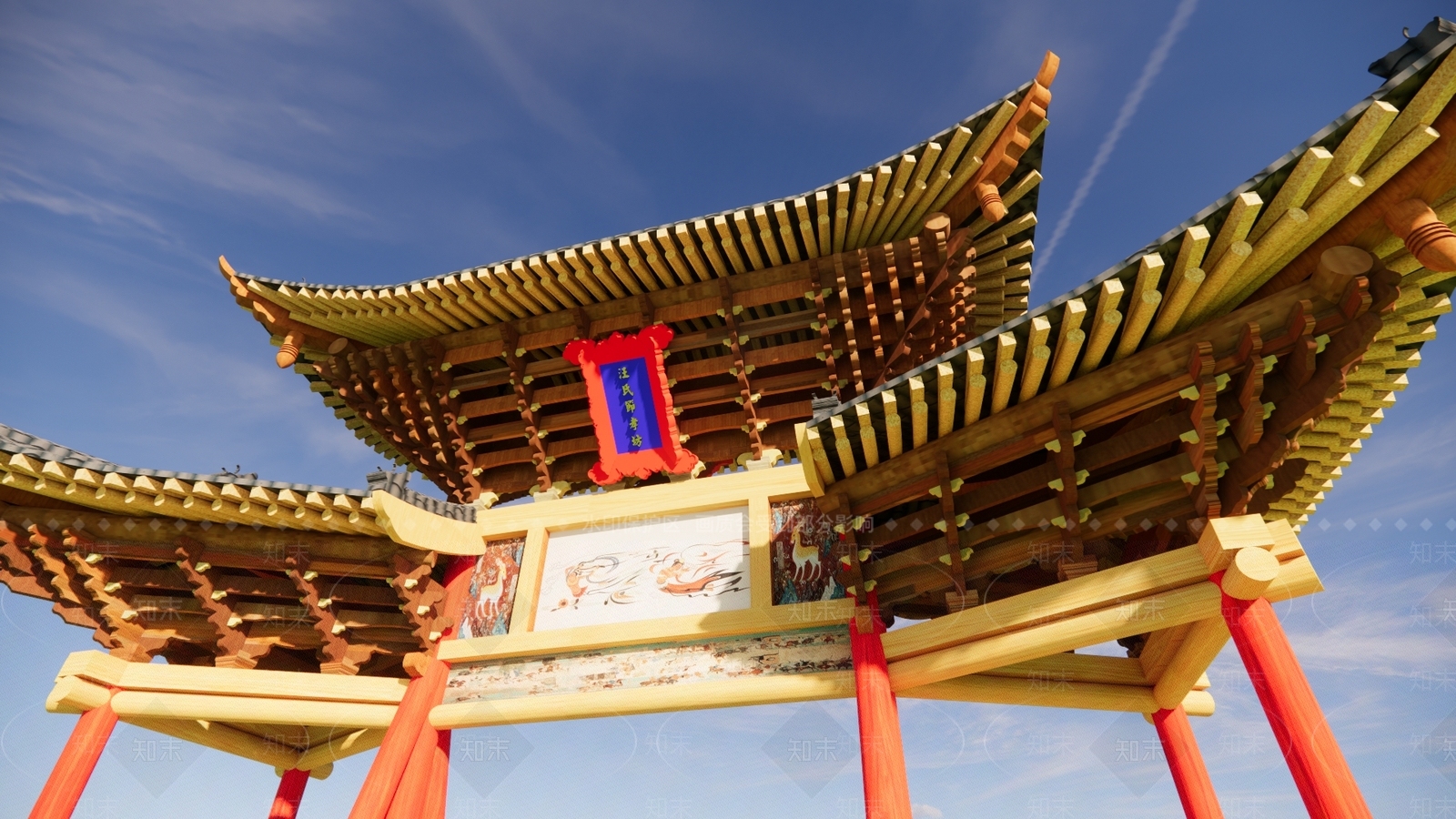 中式大牌坊SU模型下载【ID:1141209177】