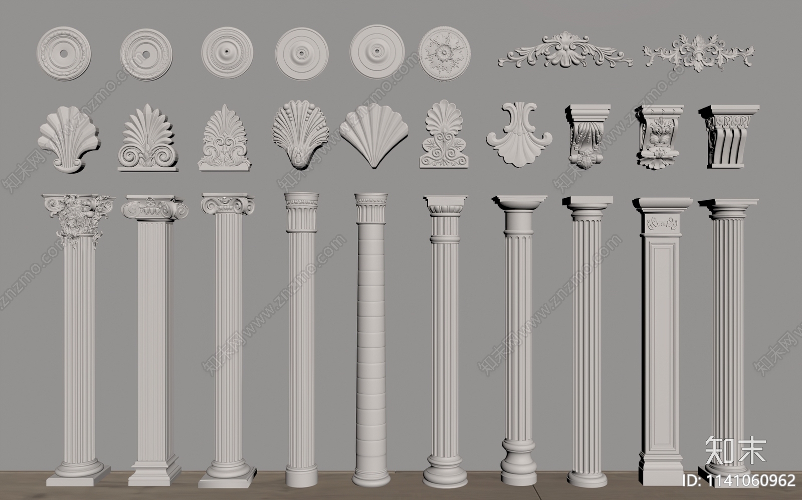 简欧罗马柱SU模型下载【ID:1141060962】