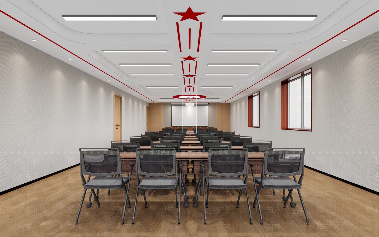 现代党建会议室3D模型下载【ID:1141068713】